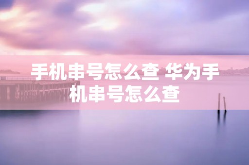 手机串号怎么查 华为手机串号怎么查