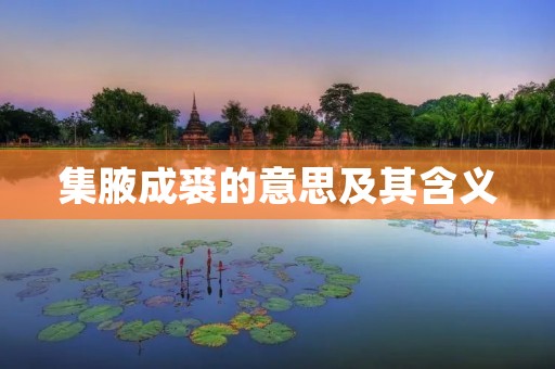 集腋成裘的意思及其含义