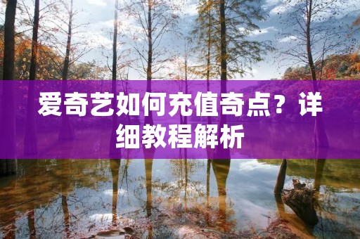 爱奇艺如何充值奇点?详细教程解析 爱奇艺如何充值奇点?详细教程解析