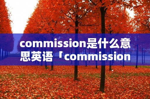 commission是什么意思英语「commission是什么意思英语翻译」 commission是什么意思英语「commission是什么意思英语翻译」