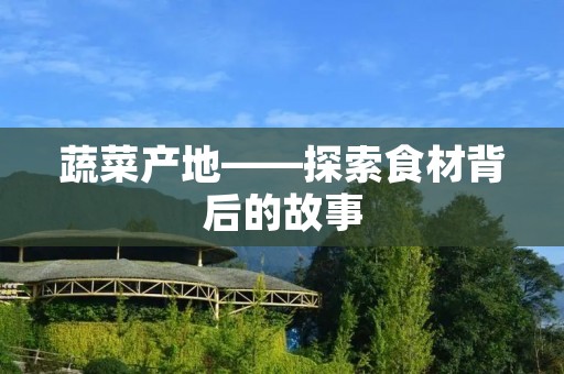 蔬菜产地——探索食材背后的故事