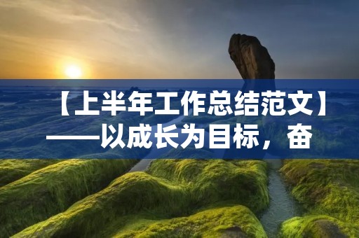 【上半年工作总结范文】——以成长为目标,奋斗为动力