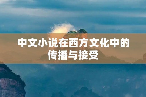 中文小说在西方文化中的传播与接受
