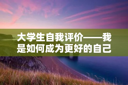 大学生自我评价——我是如何成为更好的自己