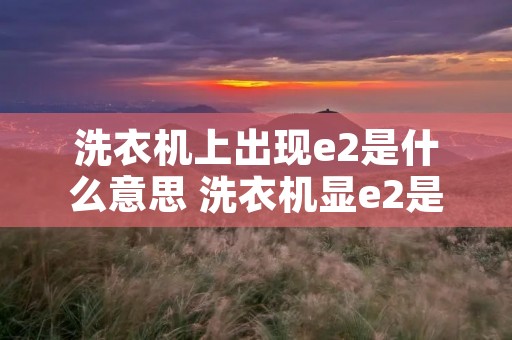 洗衣机上出现e2是什么意思 洗衣机显e2是什么意思