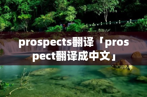 prospects翻译「prospect翻译成中文」 prospects翻译「prospect翻译成中文」