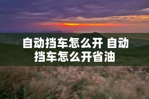 自动挡车怎么开 自动挡车怎么开省油 自动挡车怎么开 自动挡车怎么开省油