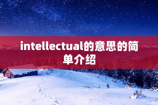 intellectual的意思的简单介绍