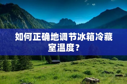如何正确地调节冰箱冷藏室温度? 如何正确地调节冰箱冷藏室温度?