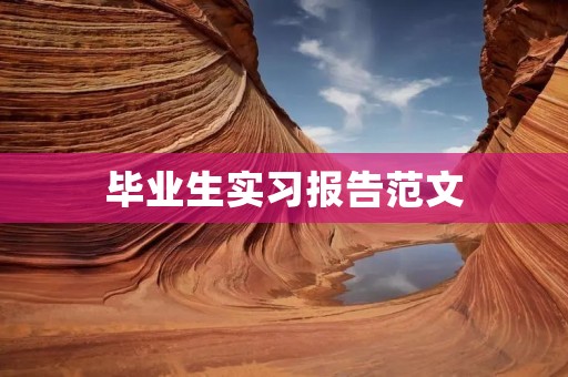 毕业生实习报告范文:实习经历与成长