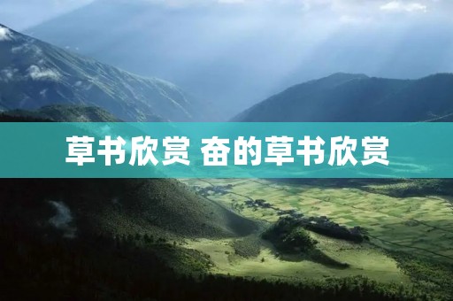 草书欣赏 奋的草书欣赏
