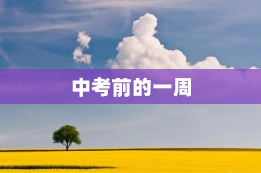 中考前的一周