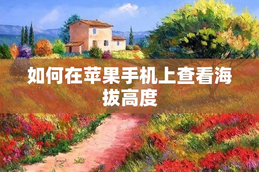 如何在苹果手机上查看海拔高度