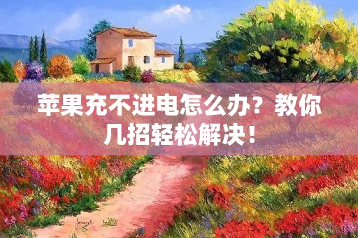 苹果充不进电怎么办?教你几招轻松解决! 苹果充不进电怎么办?教你几招轻松解决!