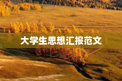 大学生思想汇报范文:如何在大学中拓展自己的视野