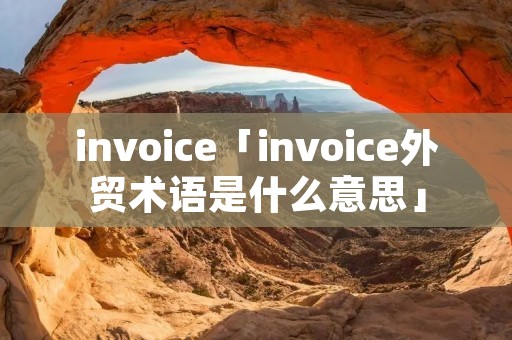 invoice「invoice外贸术语是什么意思」 invoice「invoice外贸术语是什么意思」