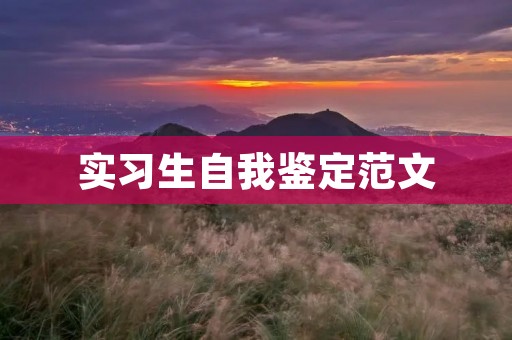 实习生自我鉴定范文:成长中的自我反思