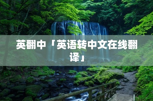 英翻中「英语转中文在线翻译」