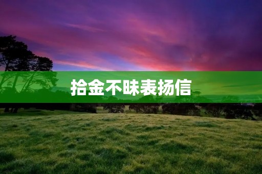 拾金不昧表扬信