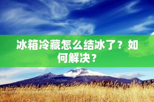 冰箱冷藏怎么结冰了?如何解决? 冰箱冷藏怎么结冰了?如何解决?