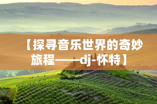 【探寻音乐世界的奇妙旅程——dj-怀特】