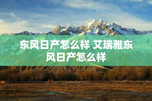 东风日产怎么样 艾瑞雅东风日产怎么样