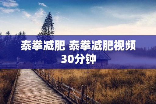 泰拳减肥 泰拳减肥视频30分钟