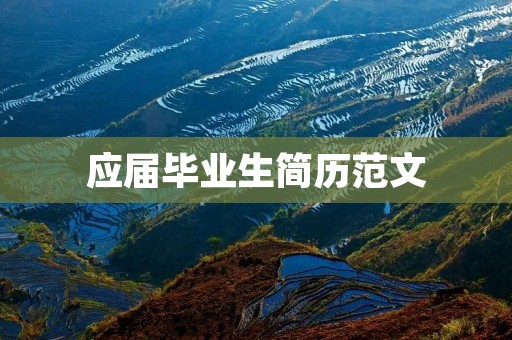 应届毕业生简历范文:如何让你的简历脱颖而出