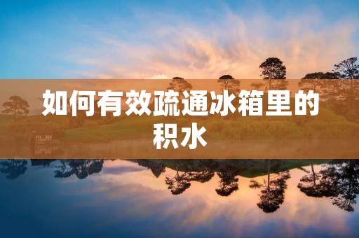 如何有效疏通冰箱里的积水