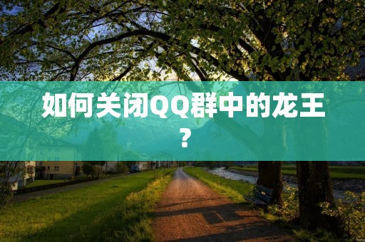 如何关闭QQ群中的龙王？