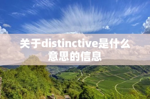 关于distinctive是什么意思的信息 关于distinctive是什么意思的信息