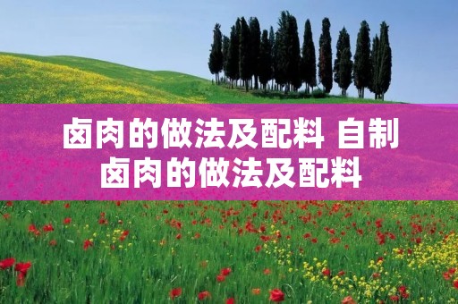 卤肉的做法及配料 自制卤肉的做法及配料