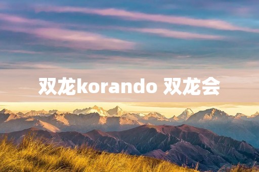双龙korando 双龙会 双龙korando 双龙会