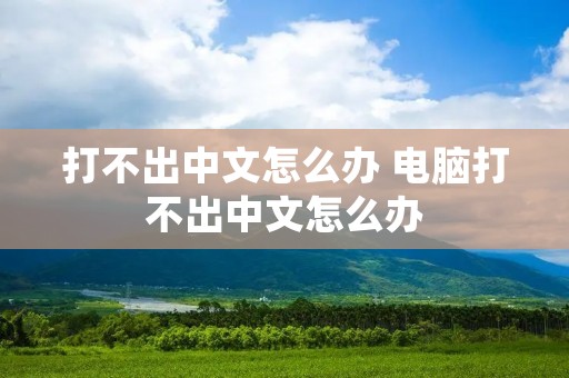 打不出中文怎么办 电脑打不出中文怎么办
