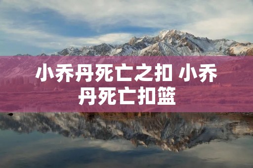 小乔丹死亡之扣 小乔丹死亡扣篮