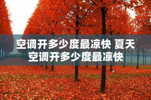空调开多少度最凉快 夏天空调开多少度最凉快