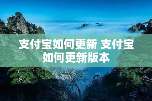 支付宝如何更新 支付宝如何更新版本 支付宝如何更新 支付宝如何更新版本