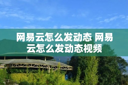 网易云怎么发动态 网易云怎么发动态视频 网易云怎么发动态 网易云怎么发动态视频