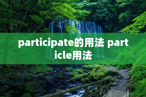 participate的用法 particle用法