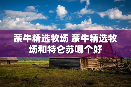 蒙牛精选牧场 蒙牛精选牧场和特仑苏哪个好