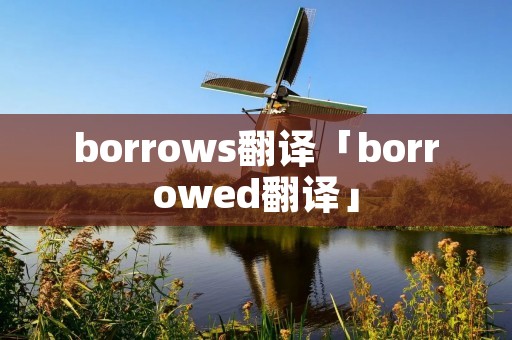 borrows翻译「borrowed翻译」 borrows翻译「borrowed翻译」