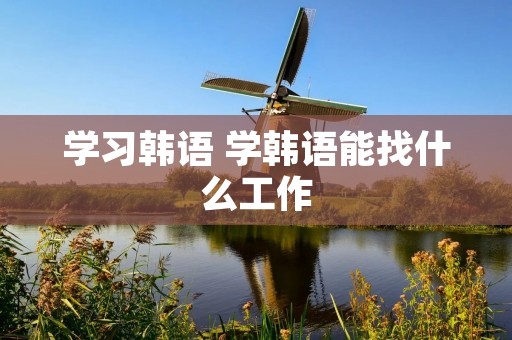 学习韩语 学韩语能找什么工作