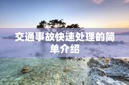 交通事故快速处理的简单介绍 交通事故快速处理的简单介绍