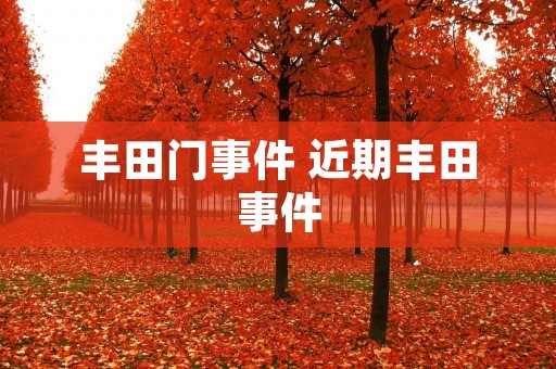 丰田门事件 近期丰田事件 丰田门事件 近期丰田事件