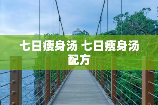 七日瘦身汤 七日瘦身汤配方