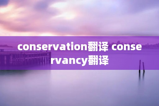 conservation翻译 conservancy翻译