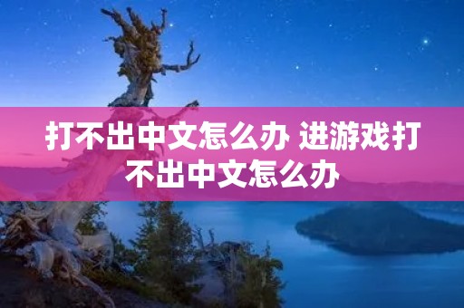 打不出中文怎么办 进游戏打不出中文怎么办 打不出中文怎么办 进游戏打不出中文怎么办