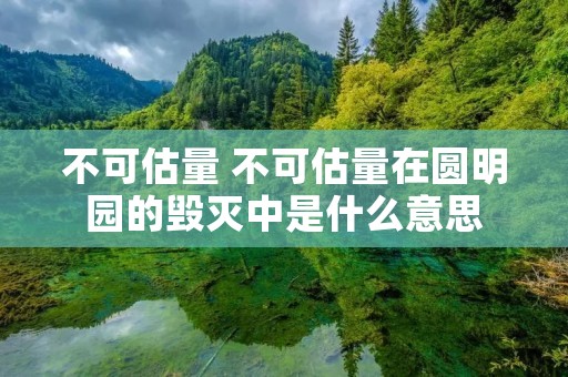 不可估量 不可估量在圆明园的毁灭中是什么意思