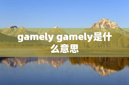 gamely gamely是什么意思