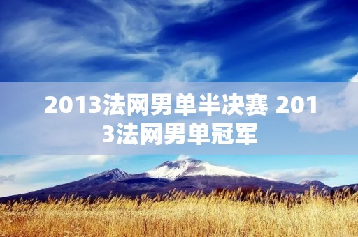 2013法网男单半决赛 2013法网男单冠军